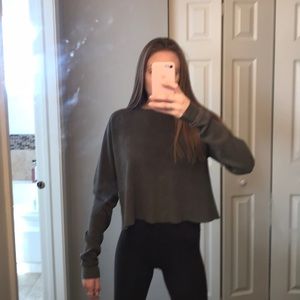 Army green crew neck